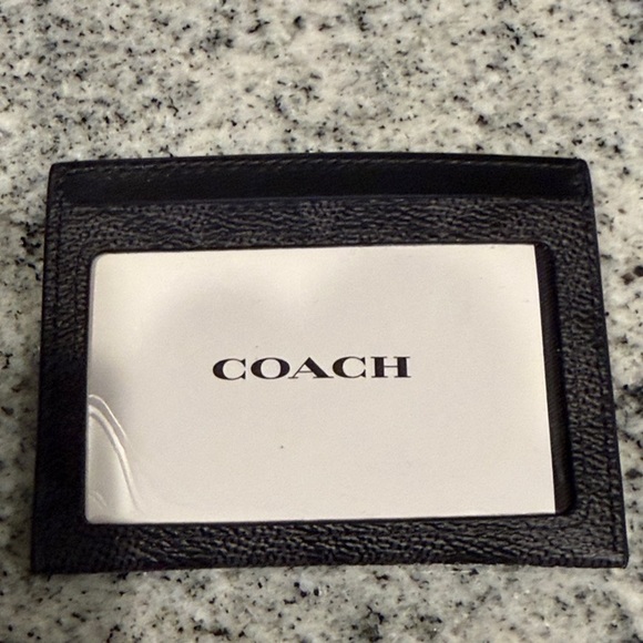 Coach Accessories - Coach Black Leather Card & ID Sleeve